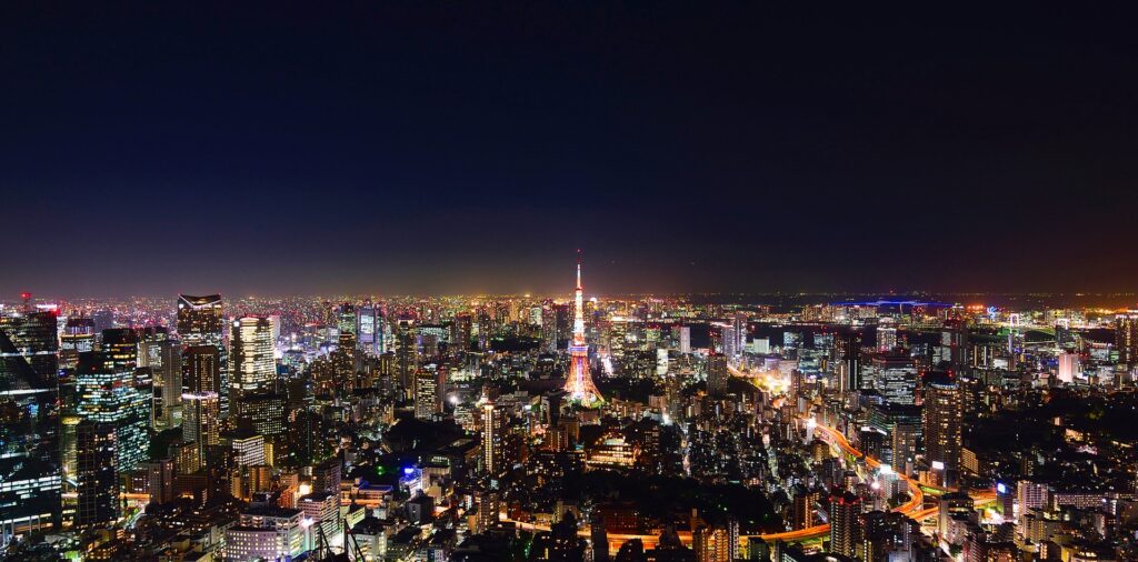 Tokyo skyline at night