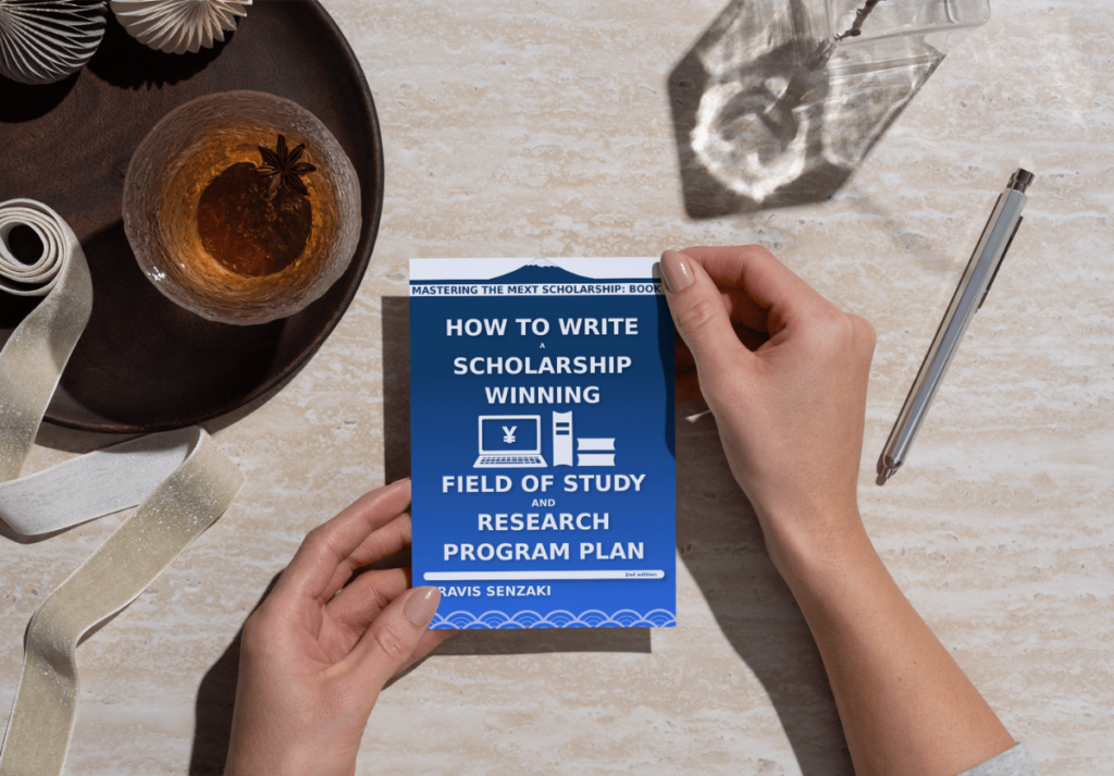 Hands holding print copy of How to Write a Scholarship-Winning Field of Study and Research Program Plan